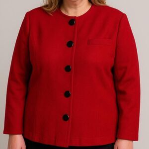 Vintage 80s 90s 1990s 1980s John Lawrence 100% pure wool red blazer